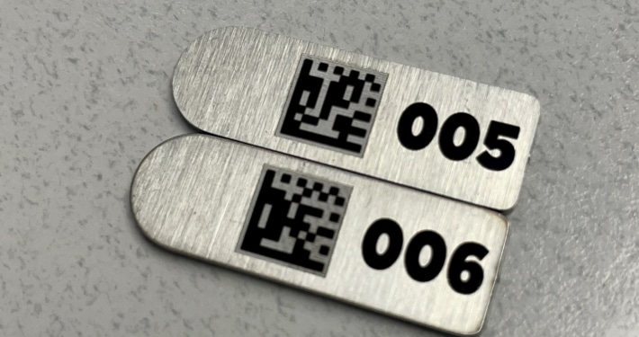 laser marking of small barcodes on various materials